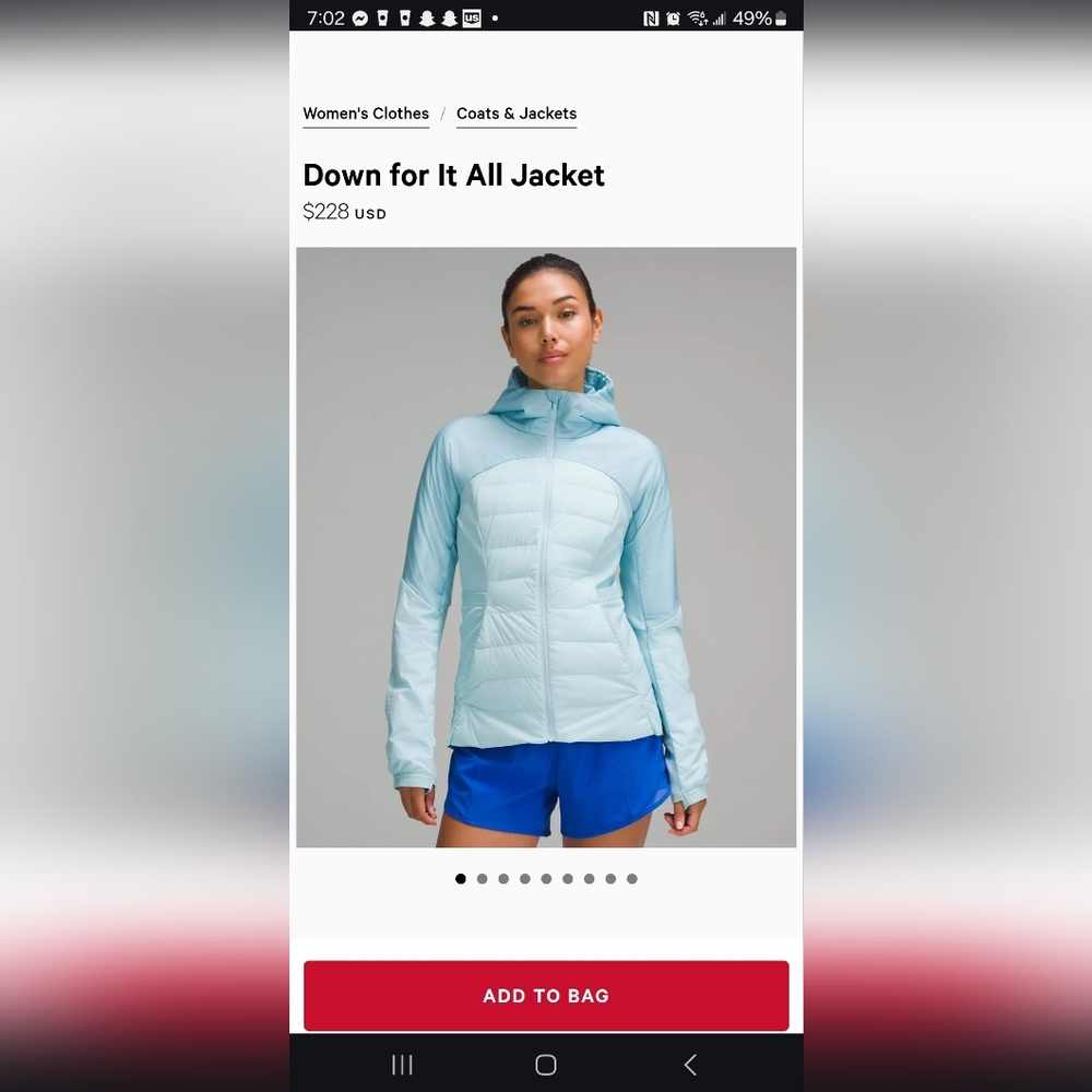Down for It All Jacket - Light Blue Women's Puffer Jacket
